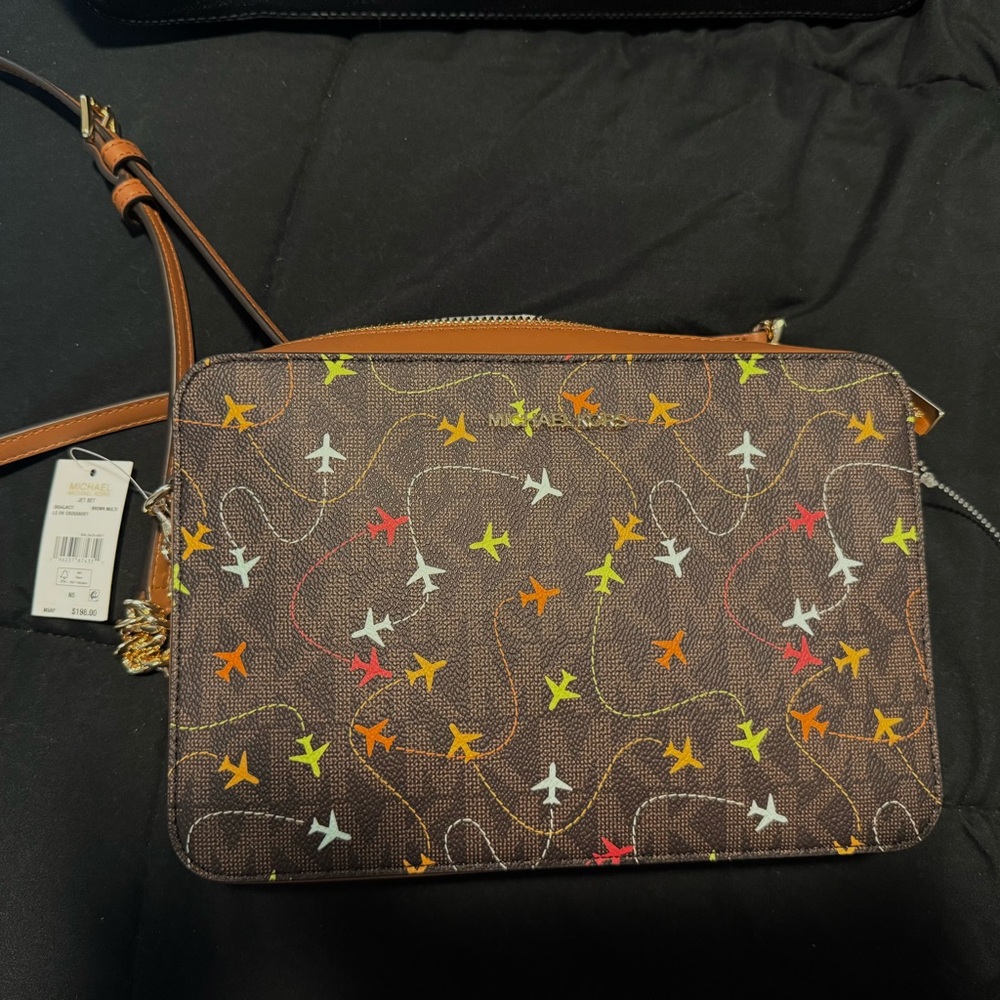 Michael Kors Multicolor Airplane Print Crossbody Bag